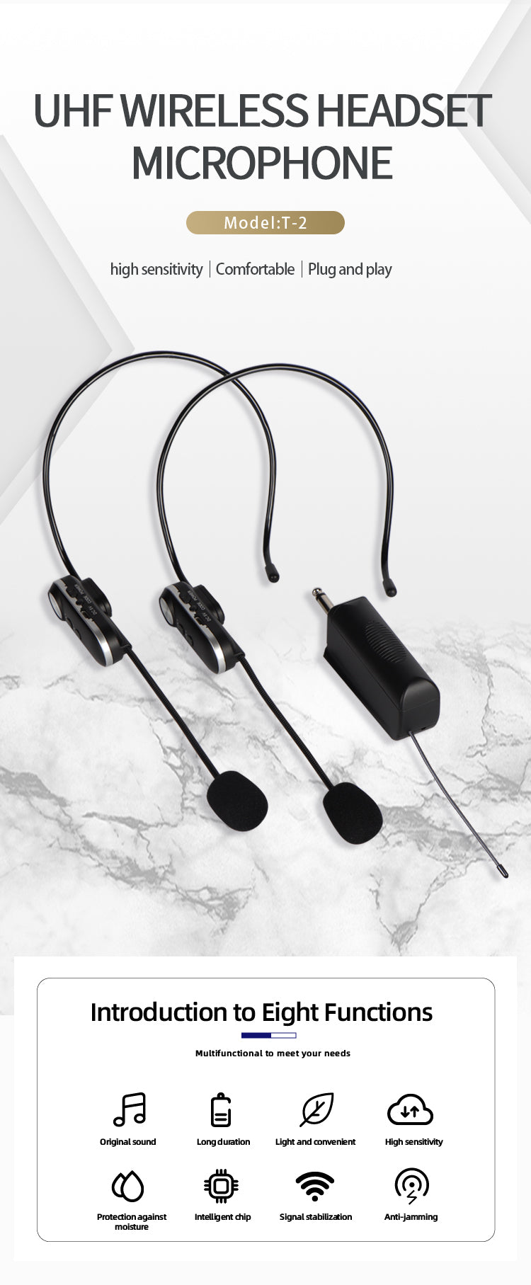 Universal headset-style wireless microphone
