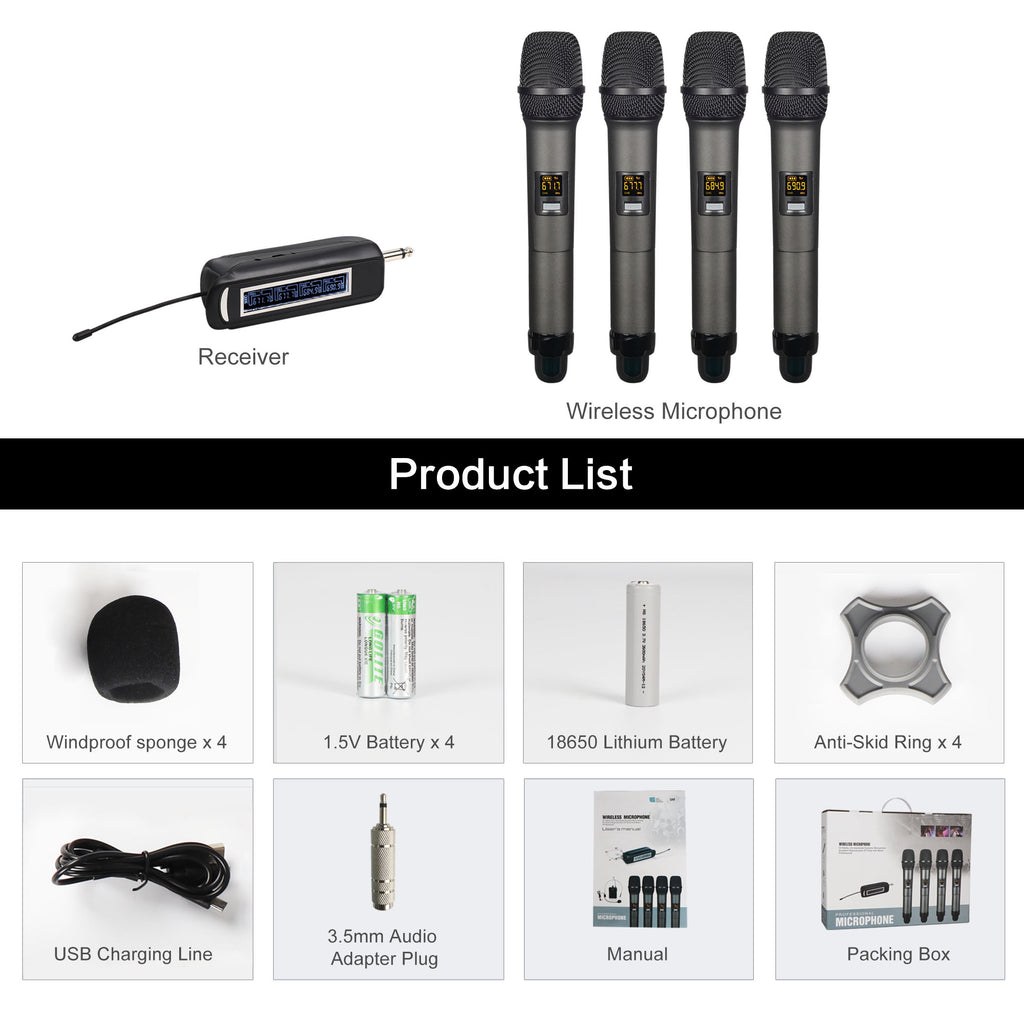 Versatile wireless microphone: professional microphone for outdoor and home use