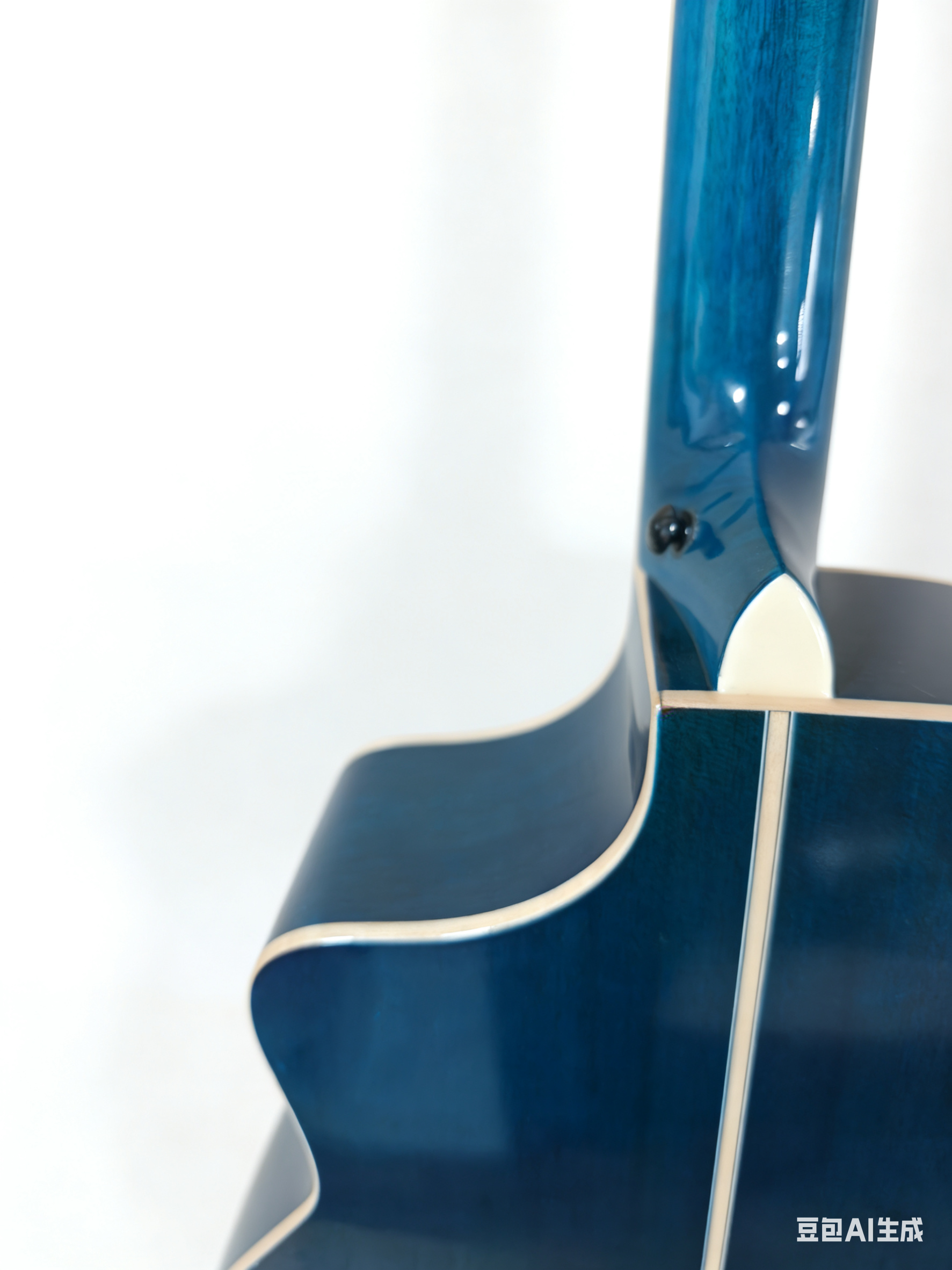 41-inch Glossy Spruce/Sapele Veneer Guitar, Transparent Blue.