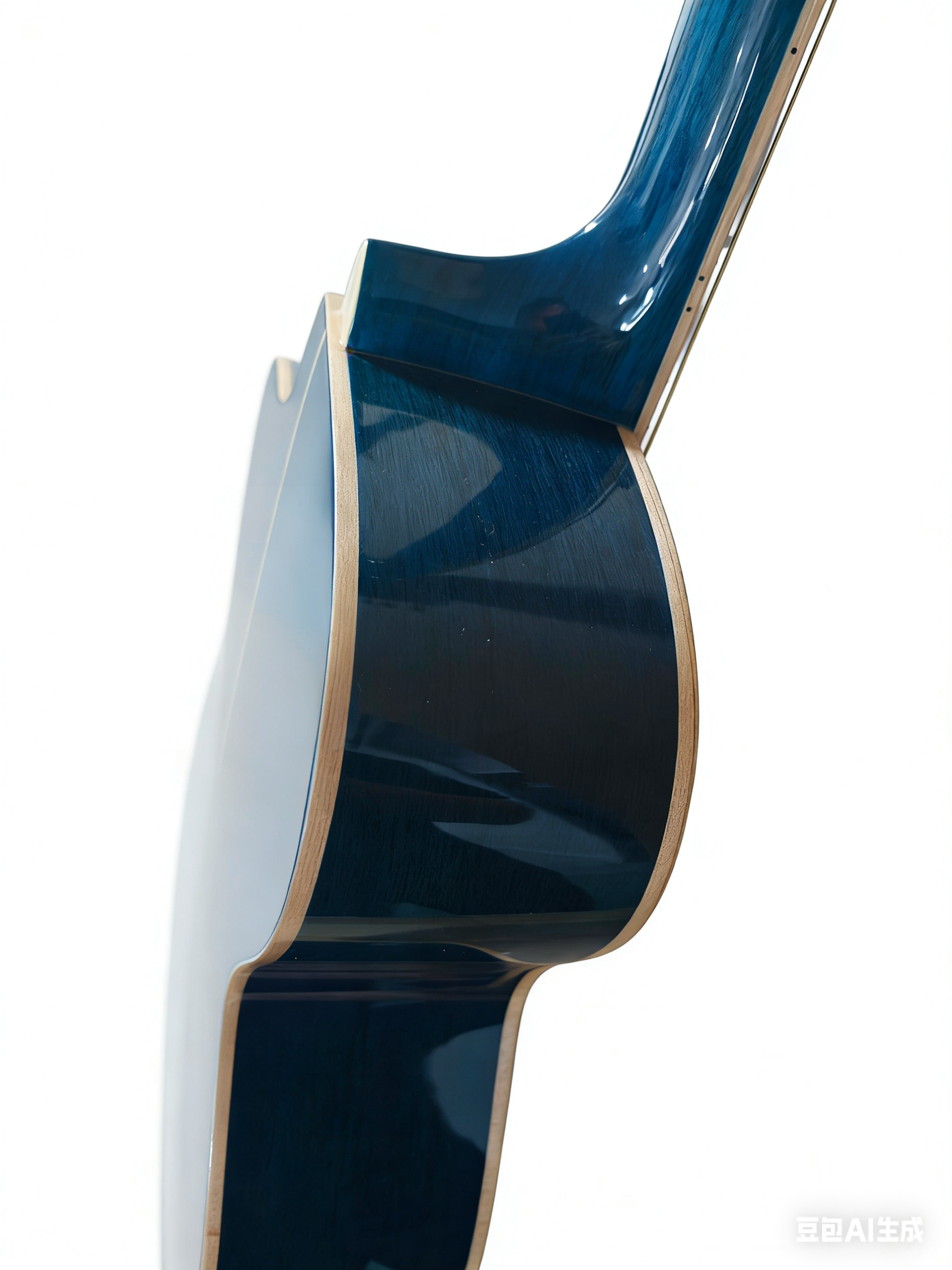 41-inch Glossy Spruce/Sapele Veneer Guitar, Transparent Blue.