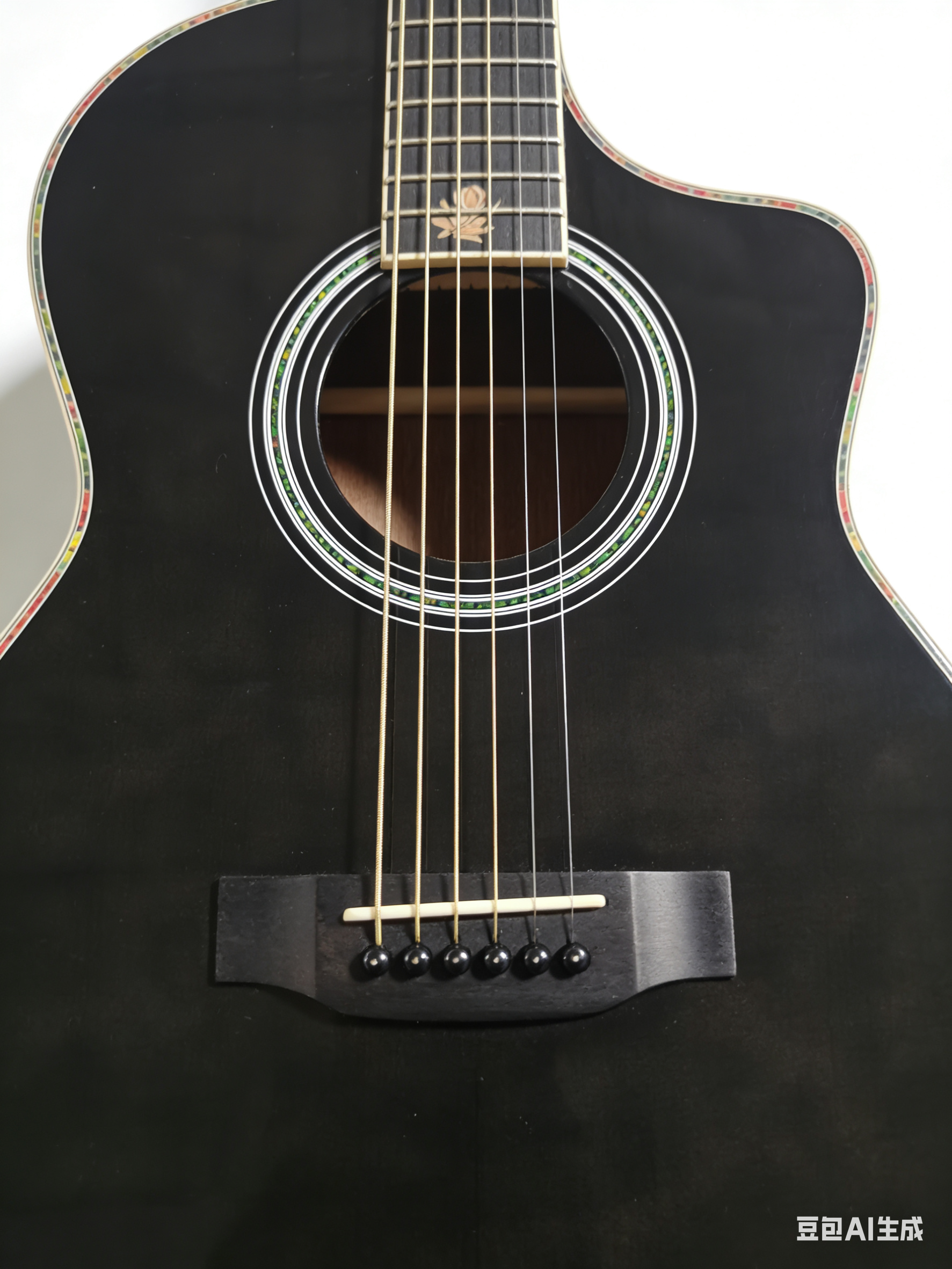 41-inch Glossy Spruce Sapele Veneer Guitar, Transparent Black.