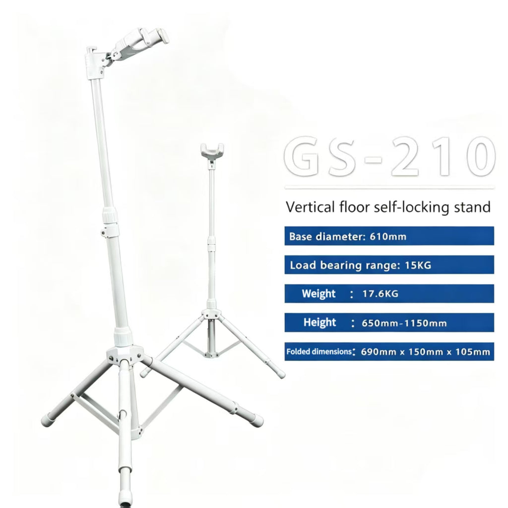 Foldable, height-adjustable floor-standing guitar stand