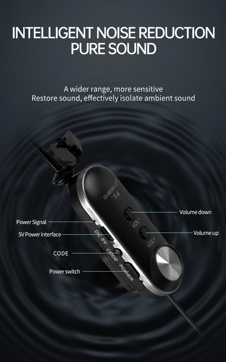 T-4 Clip-On Wireless Multi-Function Noise-Cancelling Microphone