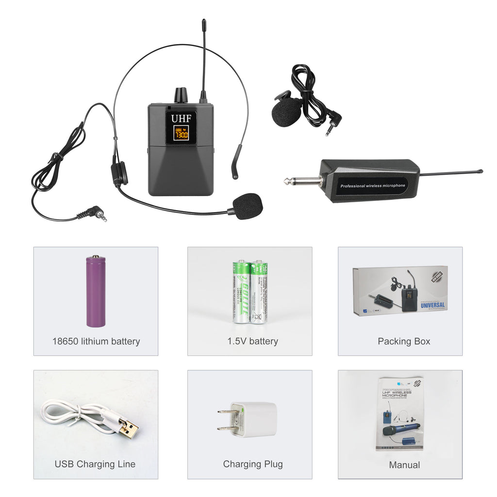 Wireless microphone with display and frequency selection