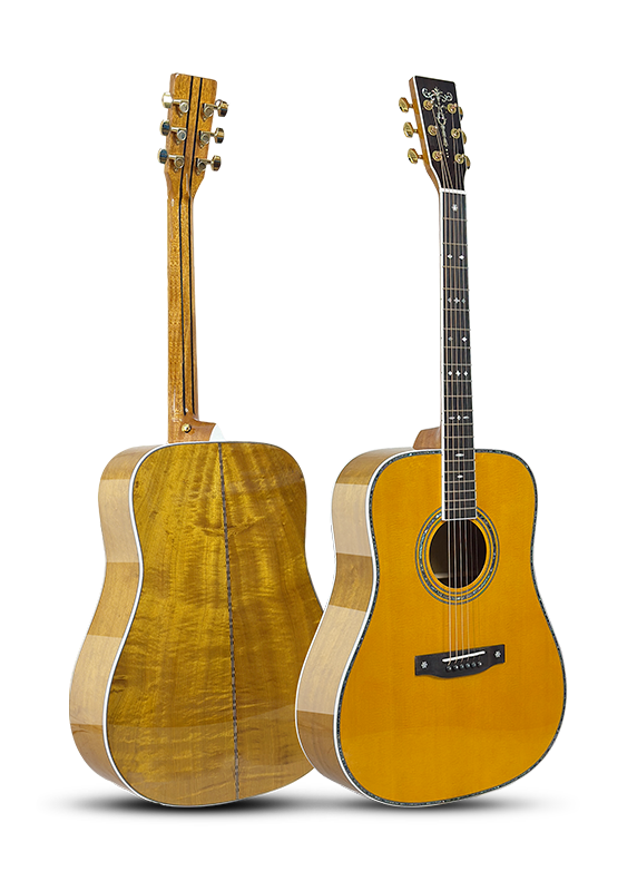 Solid Golden Nanmu Acoustic Guitar