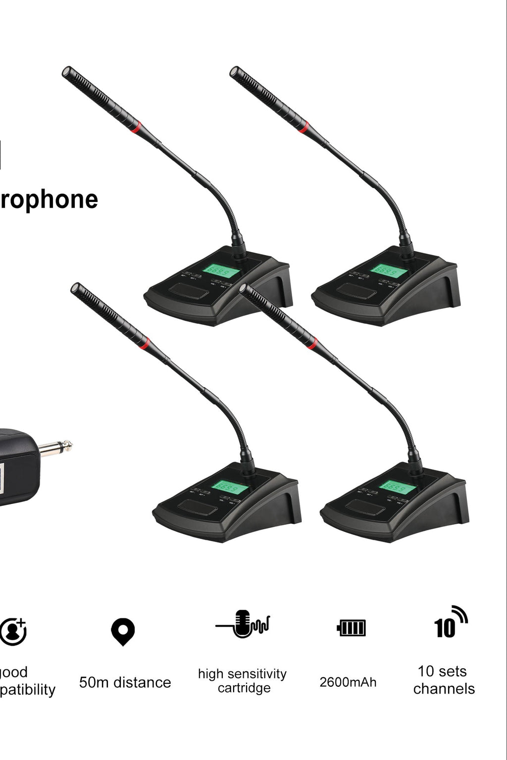 Wireless desktop conference microphone for speakers and presenters