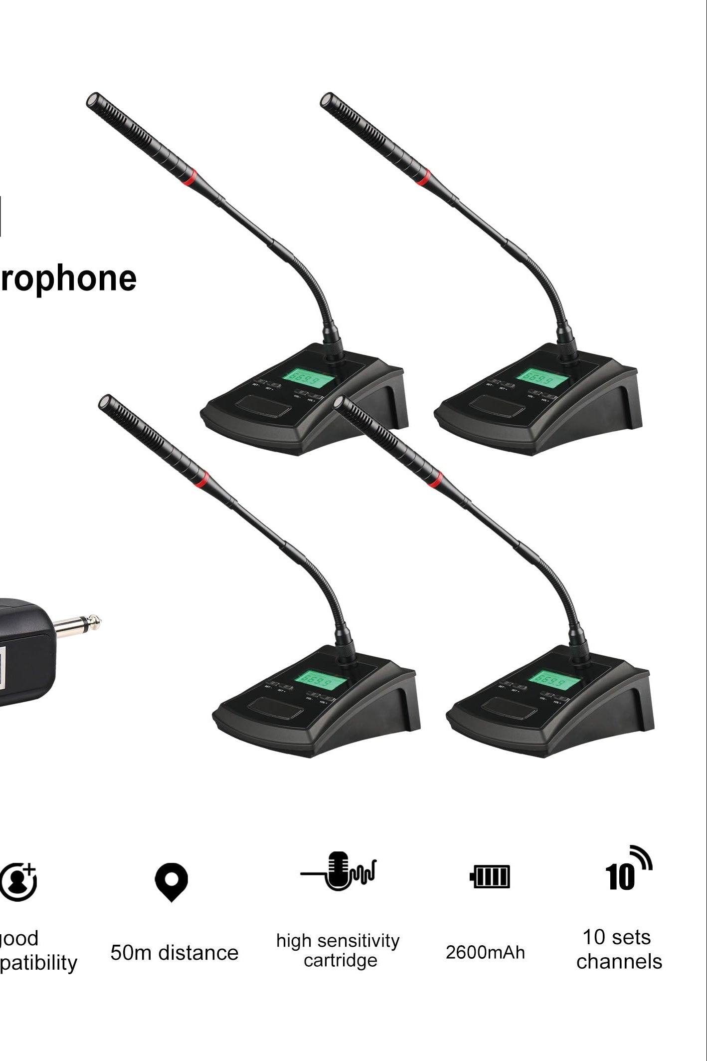 Wireless desktop conference microphone for speakers and presenters