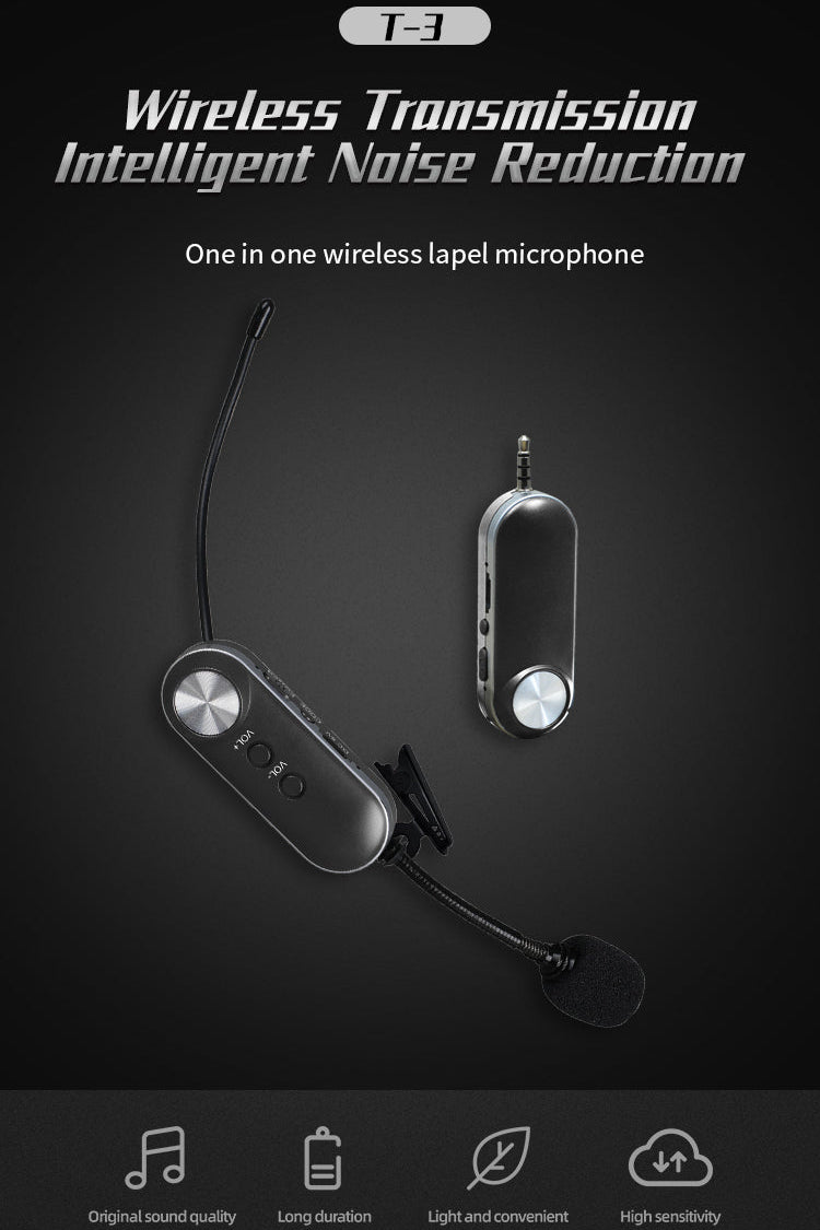 T-3Lapel-style wireless multi-function noise-cancelling microphone