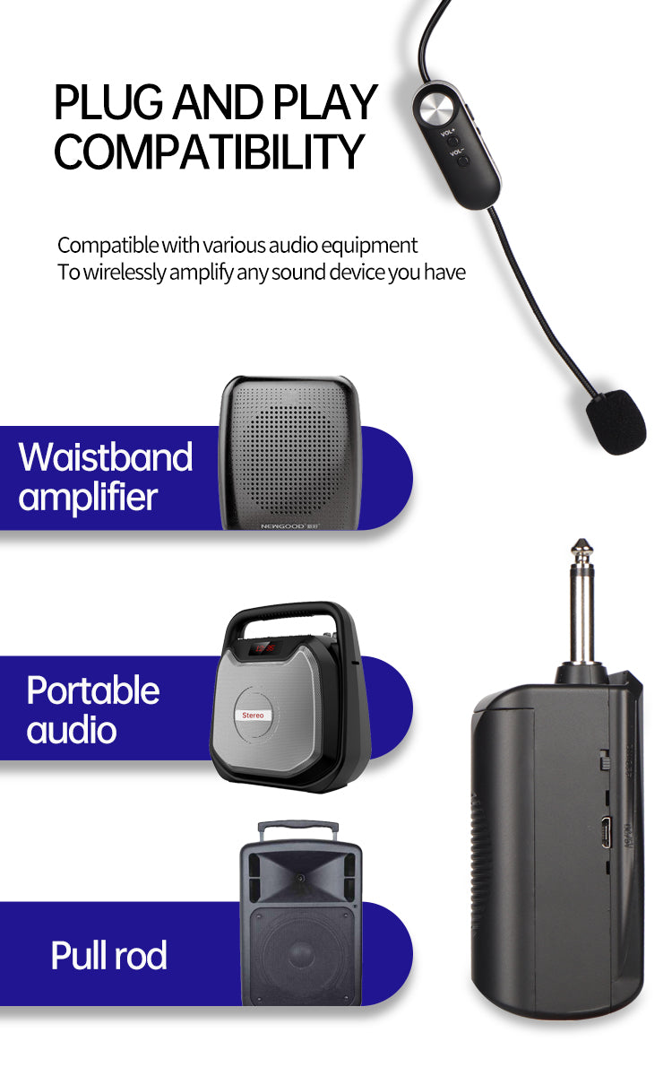 Universal headset-style wireless microphone