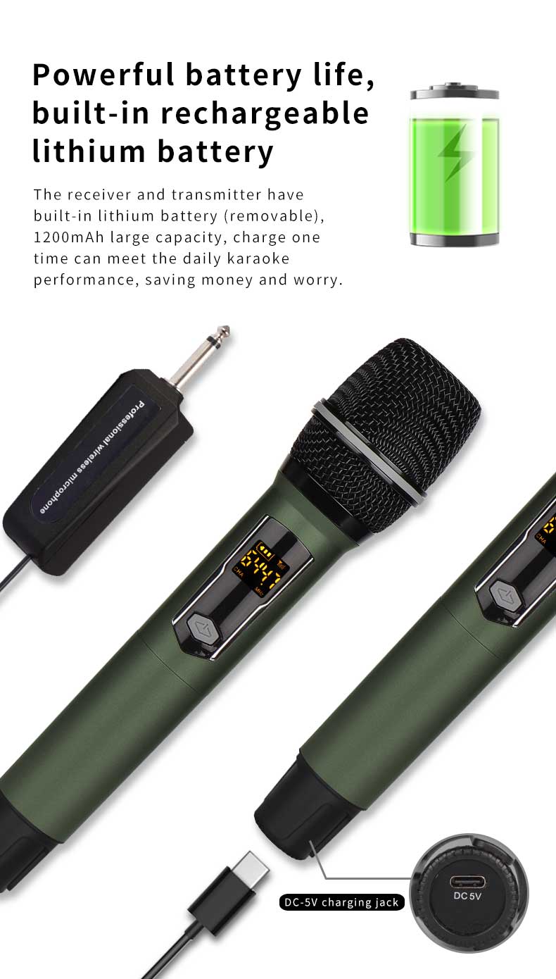 Handheld wireless microphone – ideal for home karaoke, stage performances, meetings and live streaming