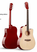 41-inch polished basswood guitar, recommended for beginners in folk music