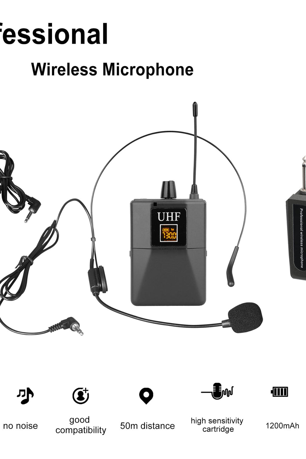 Wireless microphone with display and frequency selection