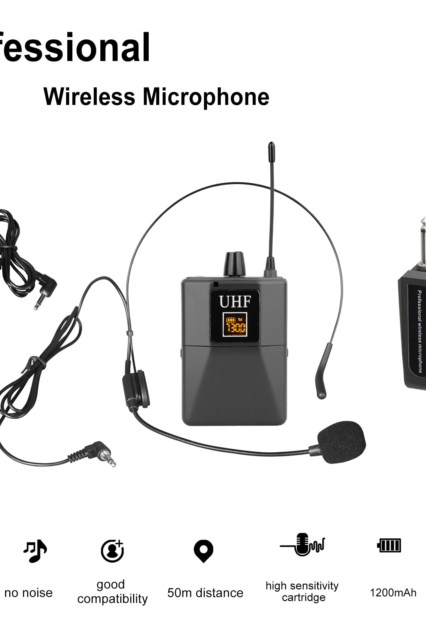 Wireless microphone with display and frequency selection