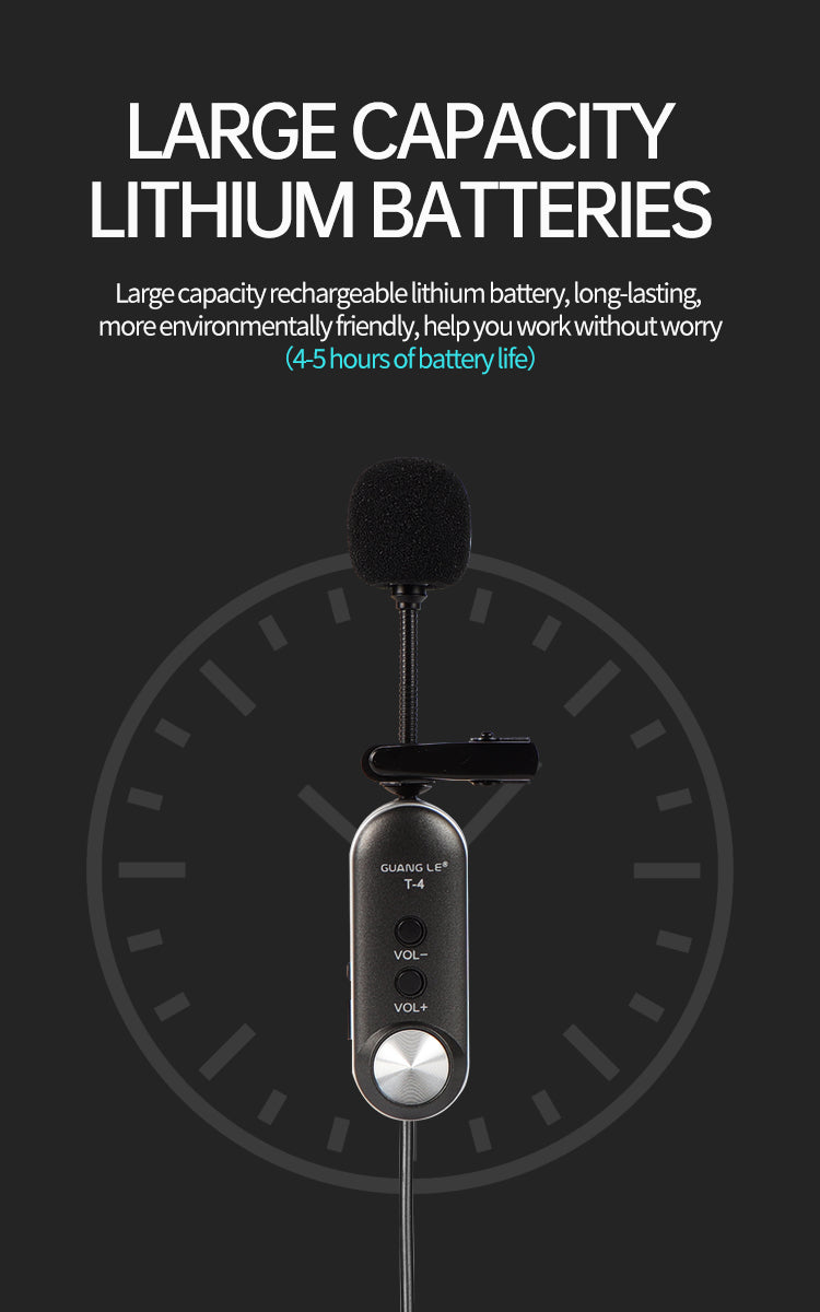 T-4 Clip-On Wireless Multi-Function Noise-Cancelling Microphone