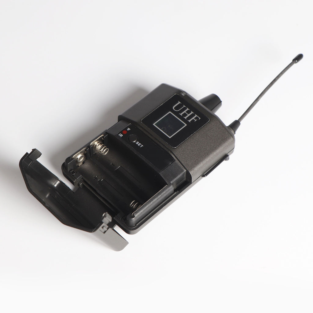 Wireless microphone with display and frequency selection