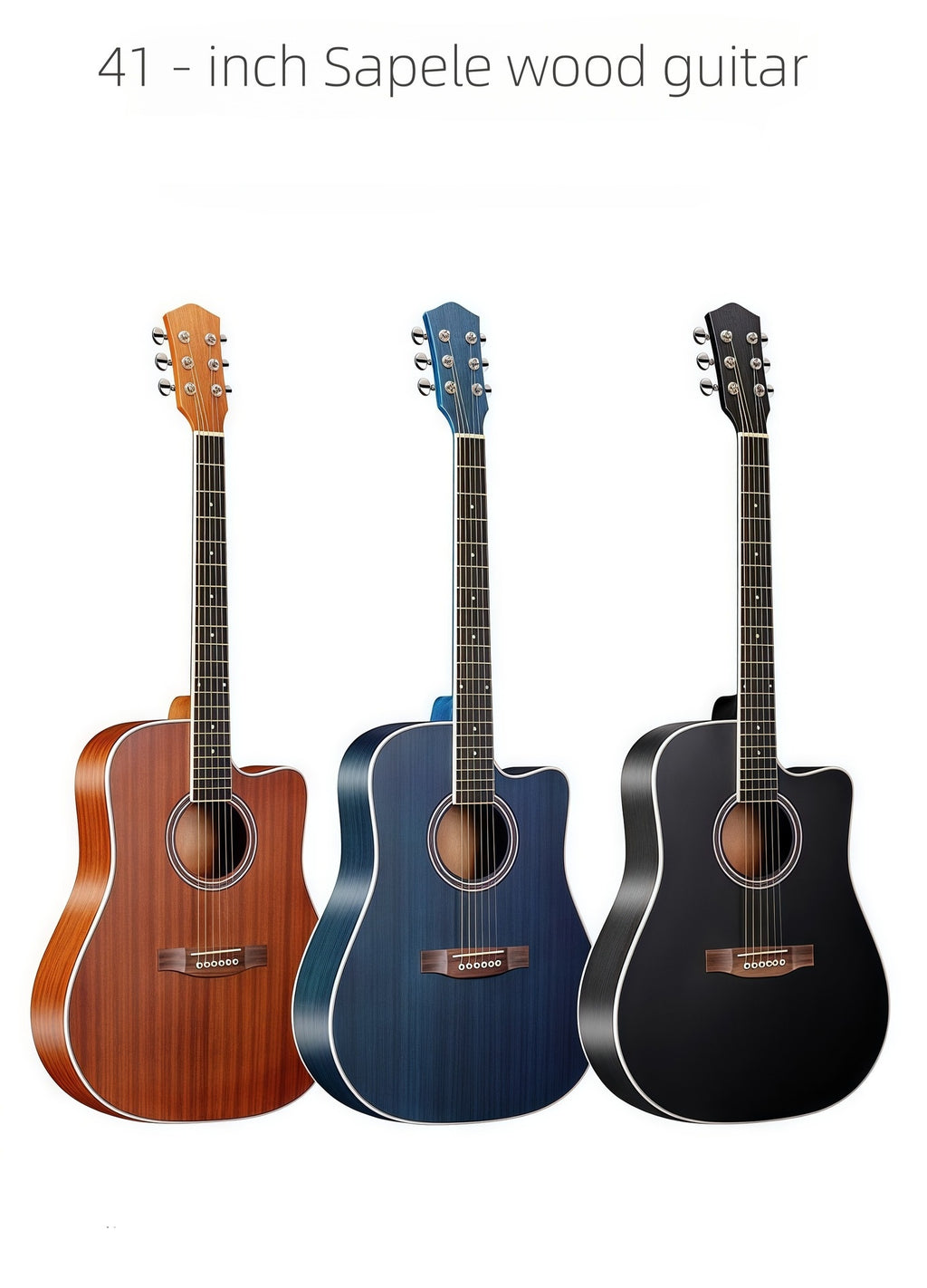 41-inch Sapele Wood guitar，Beginners in folk guitar