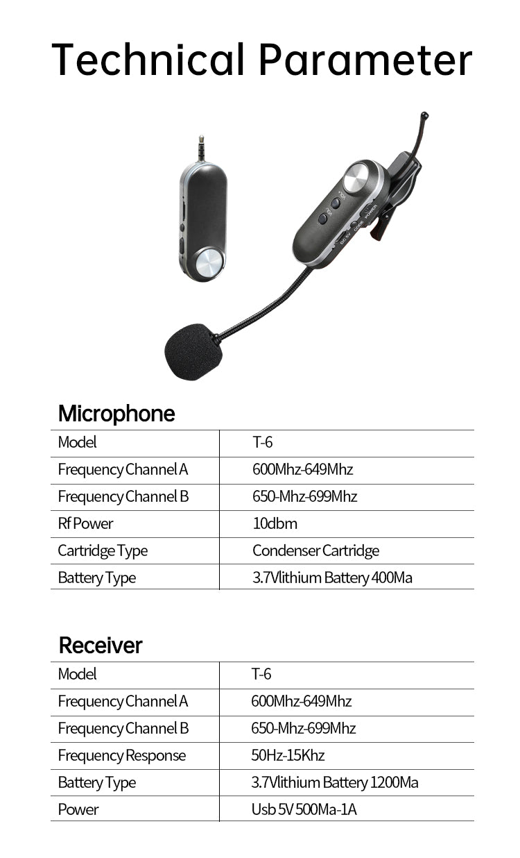 Lapel-style wireless instrument microphone