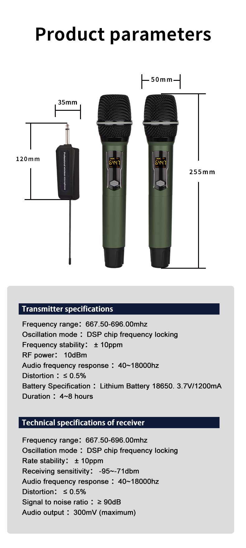 Handheld wireless microphone – ideal for home karaoke, stage performances, meetings and live streaming