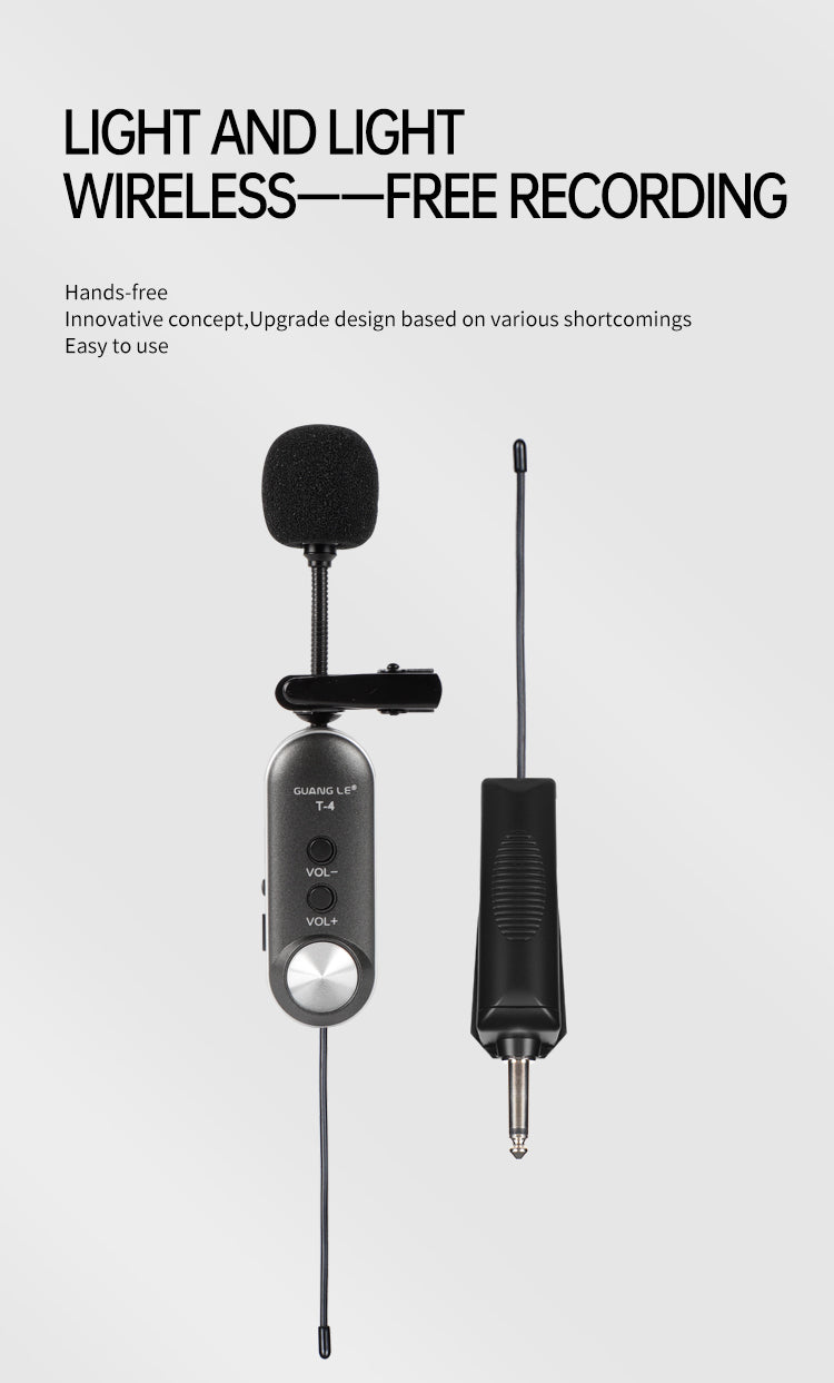 T-4 Clip-On Wireless Multi-Function Noise-Cancelling Microphone