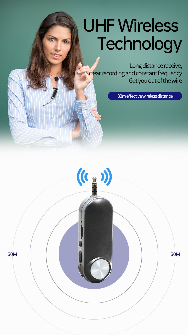 T-3Lapel-style wireless multi-function noise-cancelling microphone