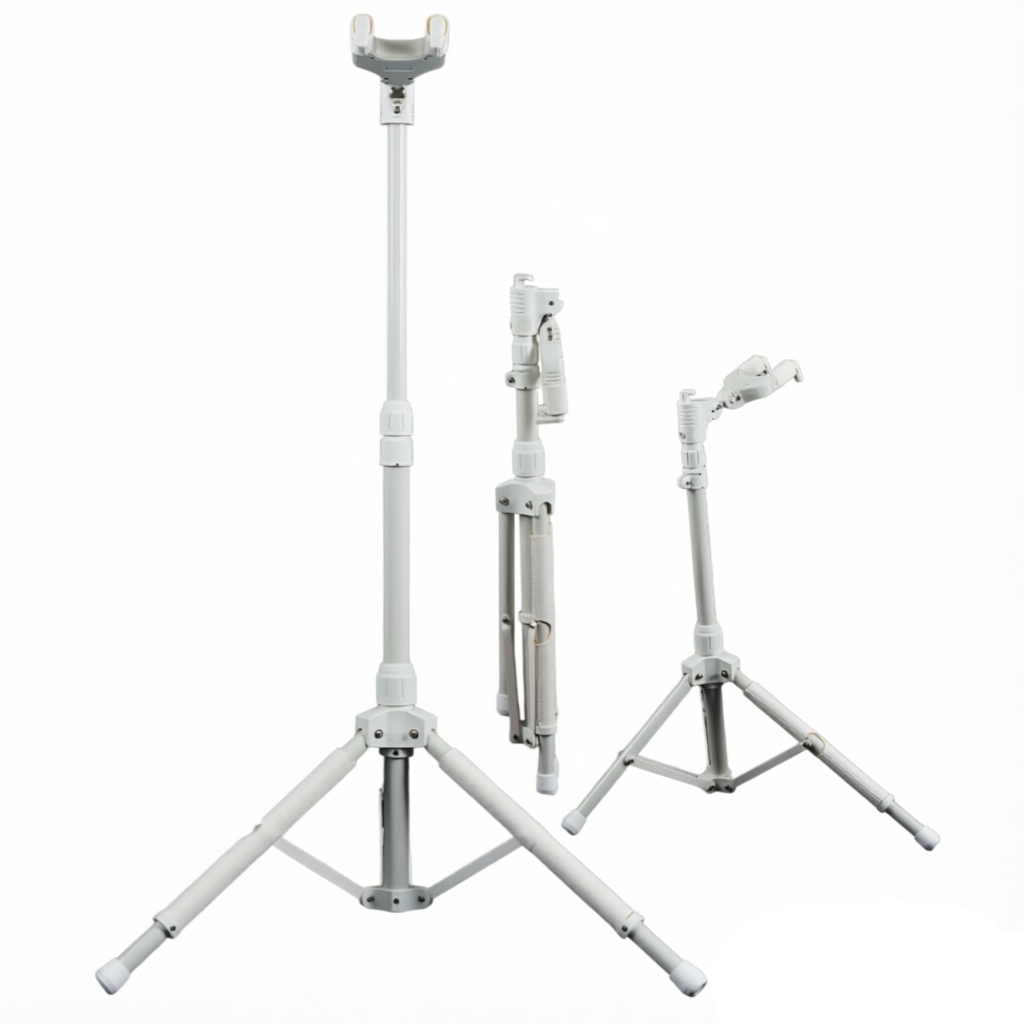 Foldable, height-adjustable floor-standing guitar stand