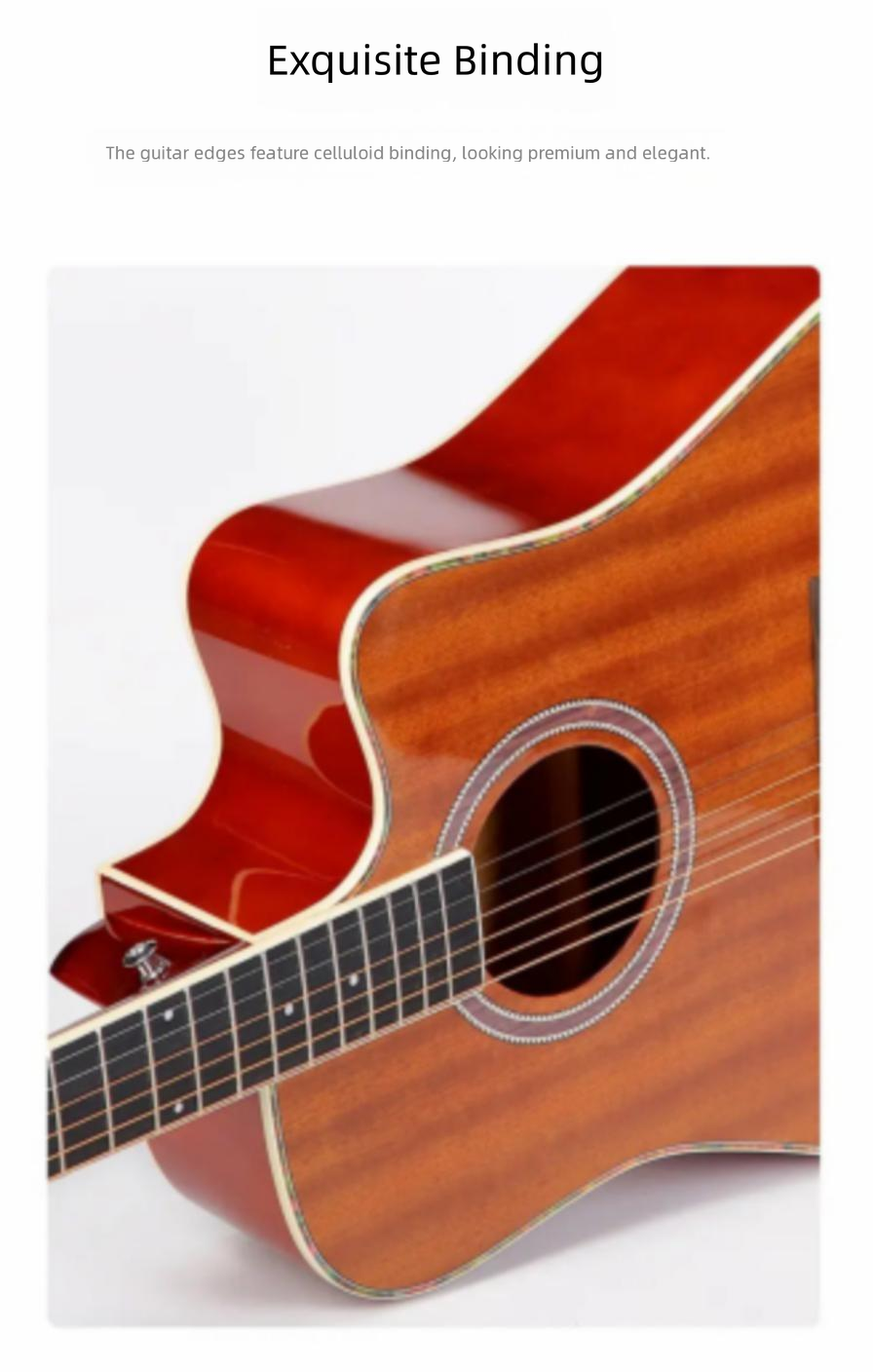 41-inch polished sapele guitar，Recommended for folk music beginners