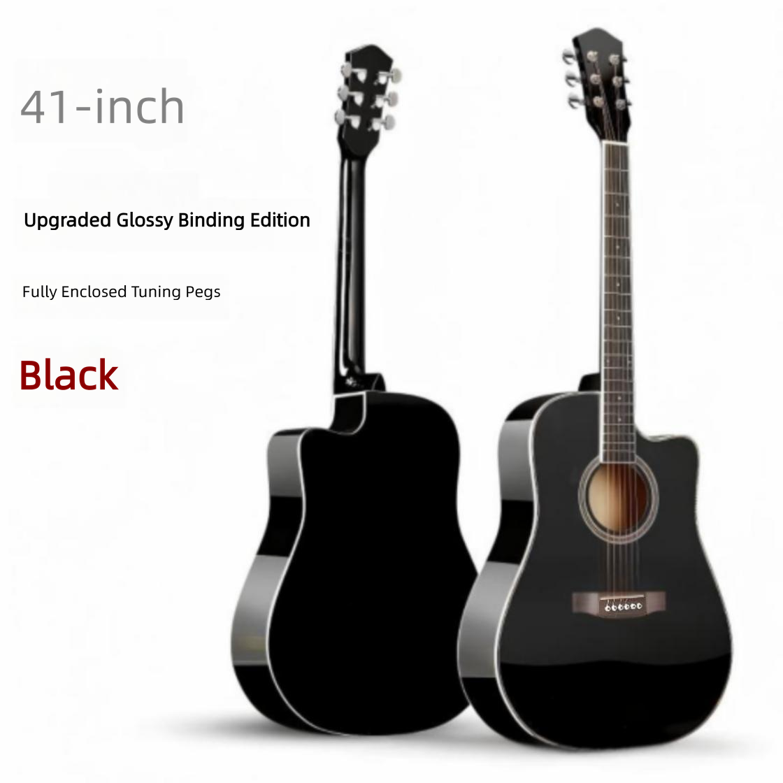 41-inch polished basswood guitar, recommended for beginners in folk music